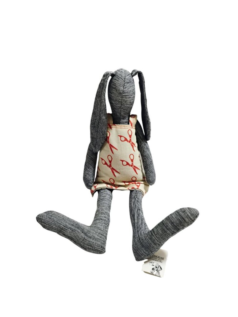 Timo Handmade Linen Bunny Doll One of a Kind Eco Stuffed Rabbit 14.5"